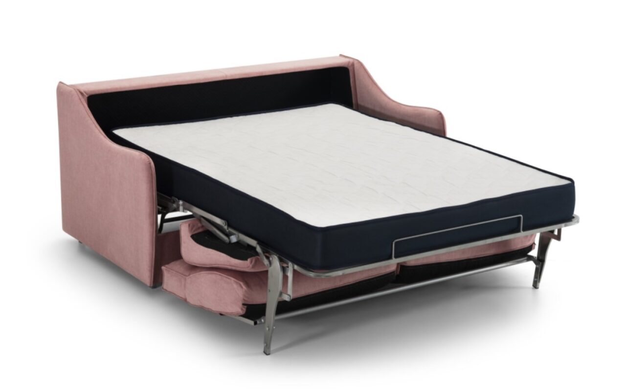 Canapé-lit Convertible Mobeco Velours Bordeaux 140x190 Cm - Occasion Italien